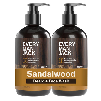 Every Man Jack front packaging showing two bottle pack and benefits