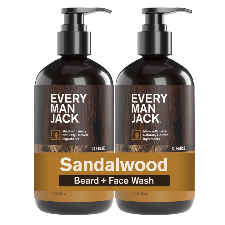 Every Man Jack front packaging showing two bottle pack and benefits