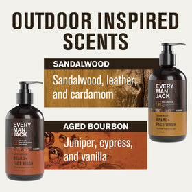 Every Man Jack Aged Bourbon bottle label detail showing warm, spicy fragrance