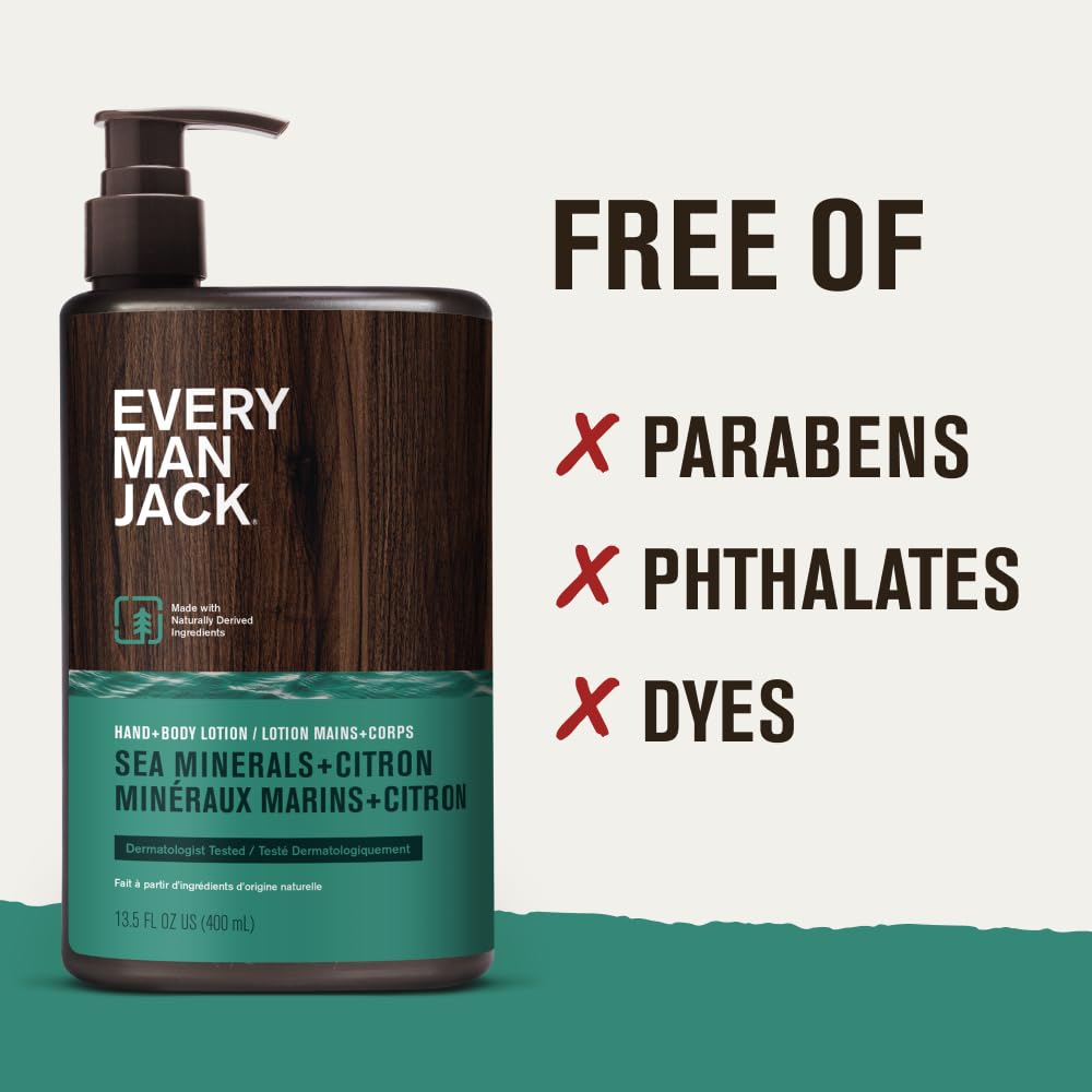 Every Man Jack bottle on bathroom shelf in lifestyle setting for daily use