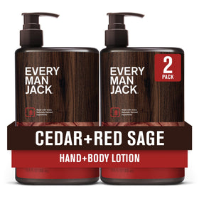 Every Man Jack front packaging showing 13.5oz pump and cedar scent benefit