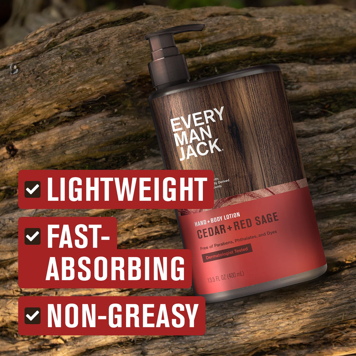 Every Man Jack ingredients label highlighting naturally derived ingredient benefits
