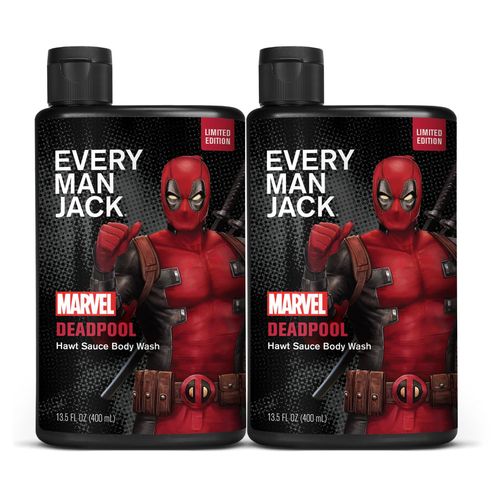 Every Man Jack Deadpool front packaging showing bold label and scent