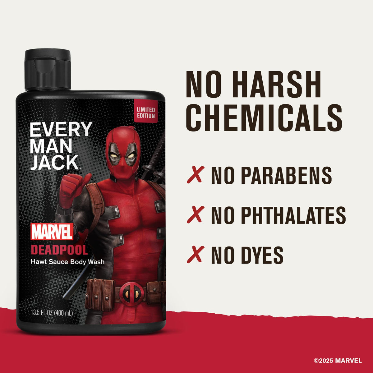 Every Man Jack ingredient label with coconut-derived surfactants listed