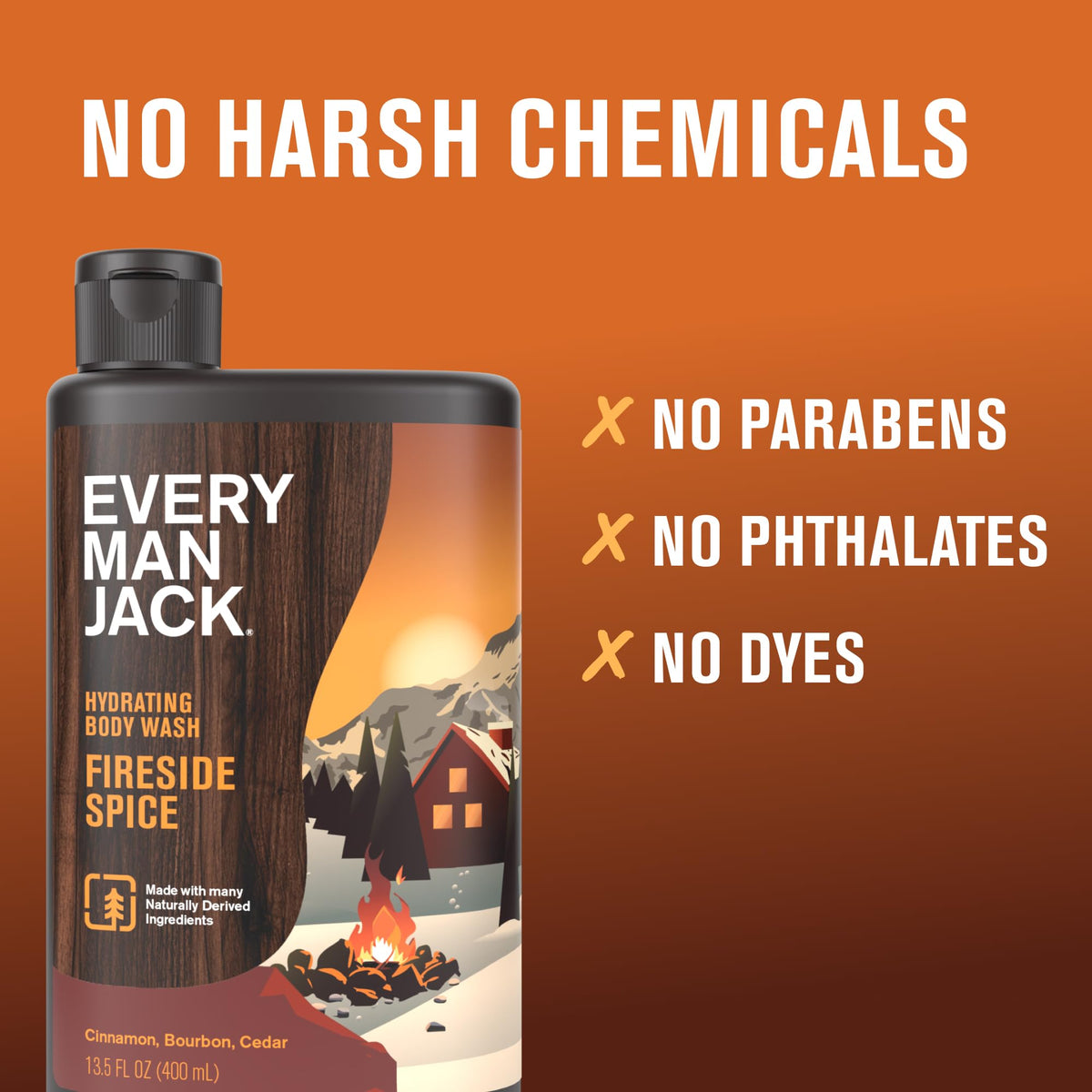 Every Man Jack bottle being used in shower showing active cleansing and refreshing benefit