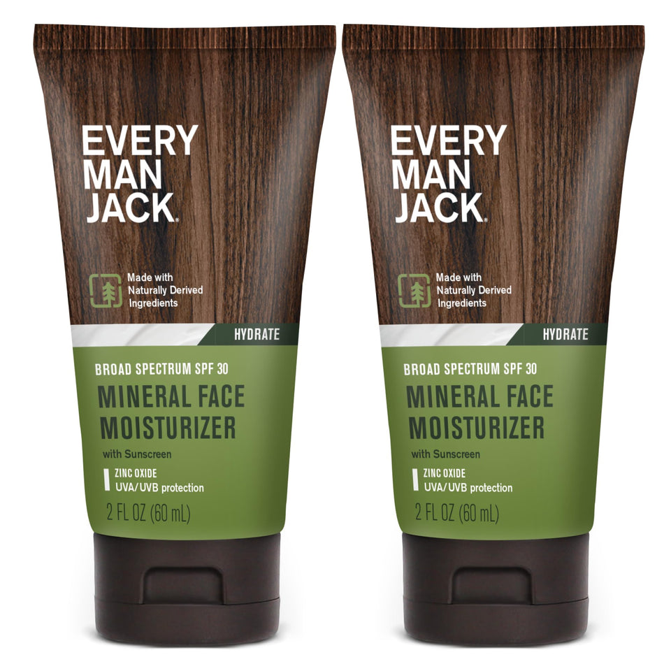 Every Man Jack front packaging showing SPF 30 protection and benefit