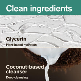 Key ingredients display coconut-derived surfactants and glycerin by Every Man Jack