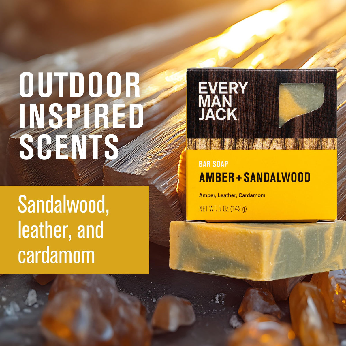 Every Man Jack label detail showing naturally derived ingredients and clean formulation benefits