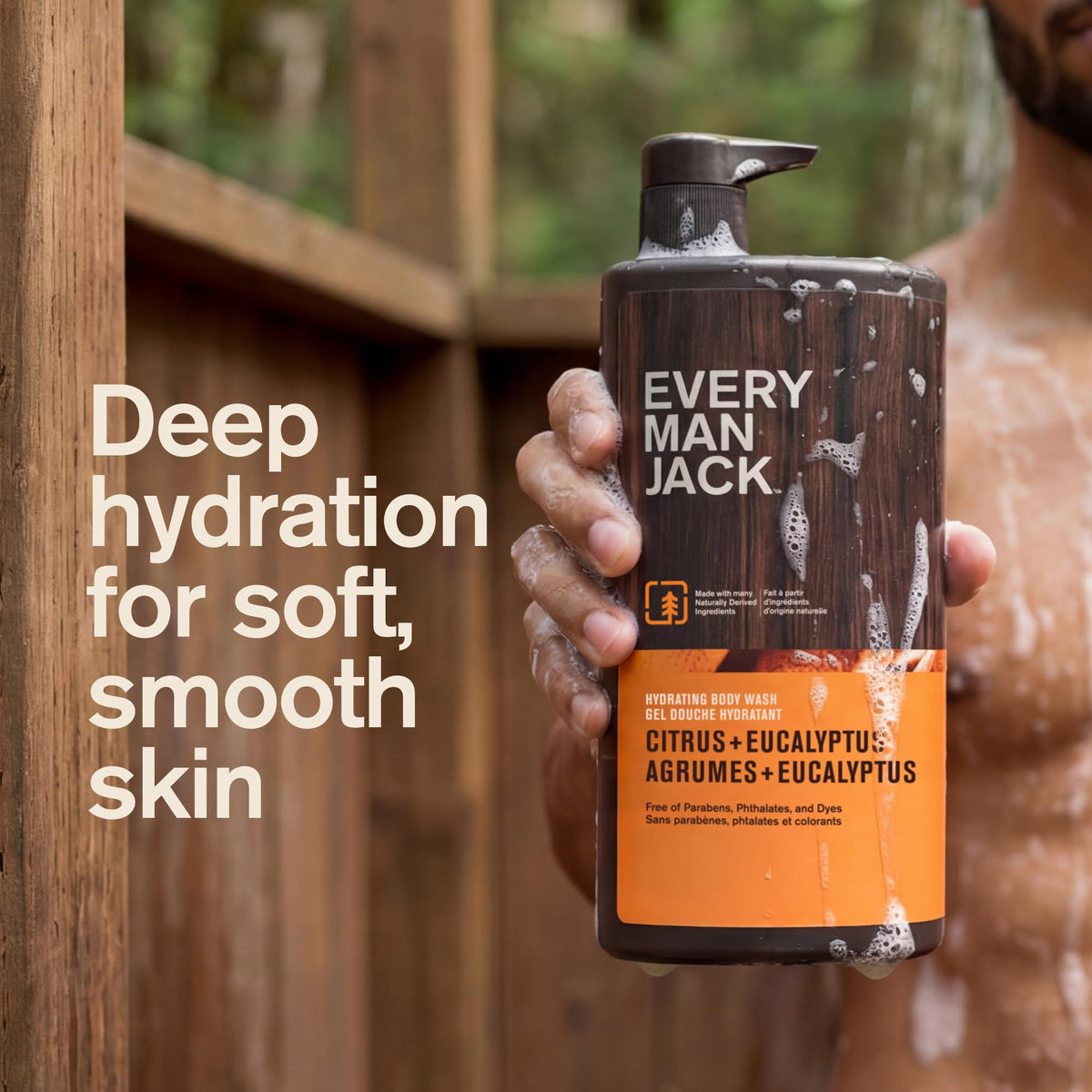 Every Man Jack lather in hand illustrating rich foam and effective cleaning benefit