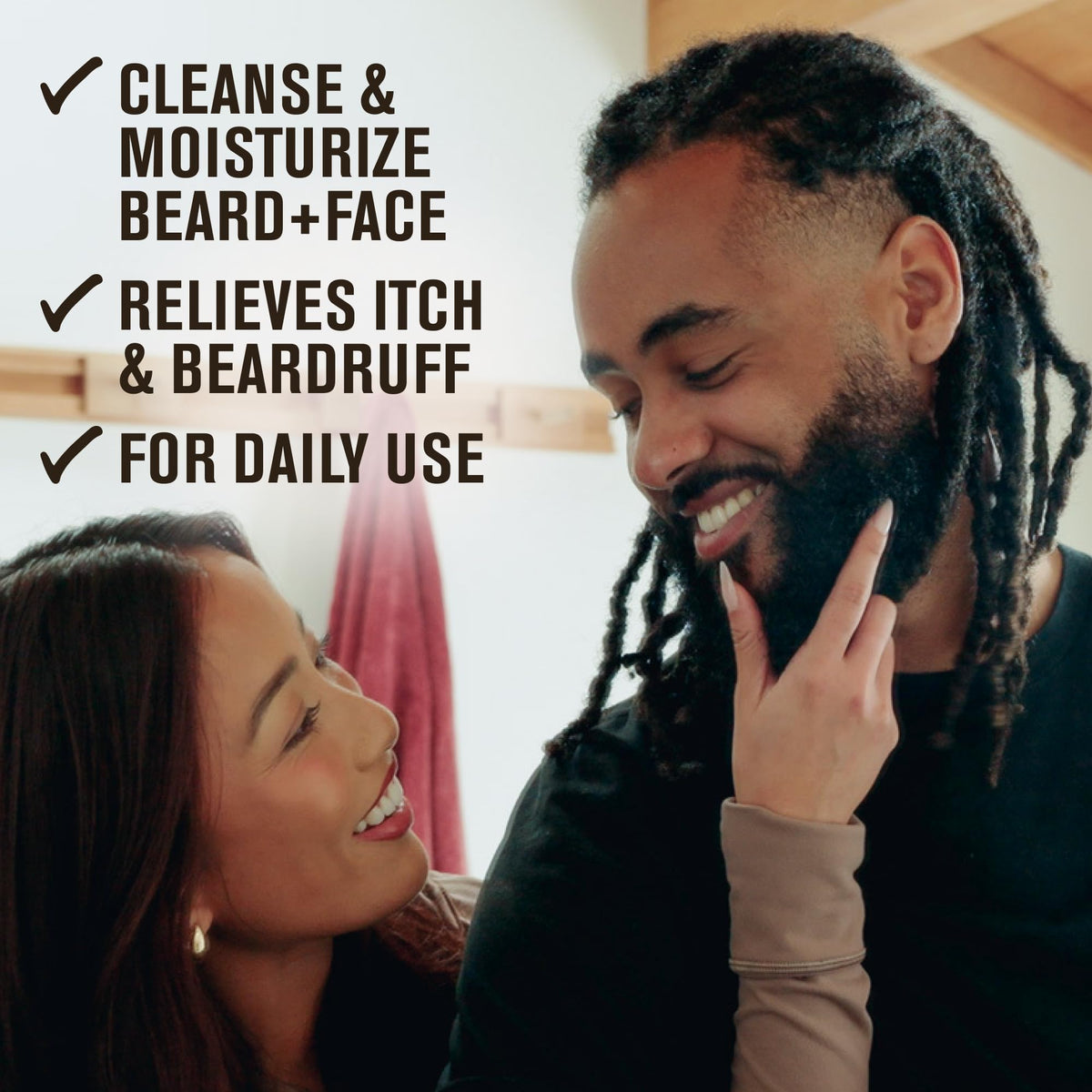Every Man Jack lotion applied to face showing hydration and soothe results