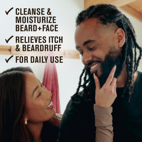 Every Man Jack lotion applied to face showing hydration and soothe results