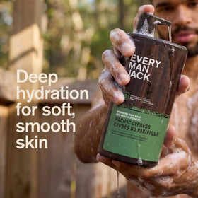 every man jack texture foam on hand, gentle lather for effective cleansing
