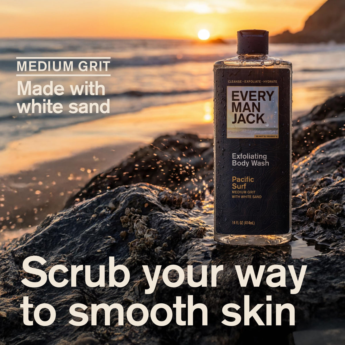 Every Man Jack back label with ingredients and usage directions clear