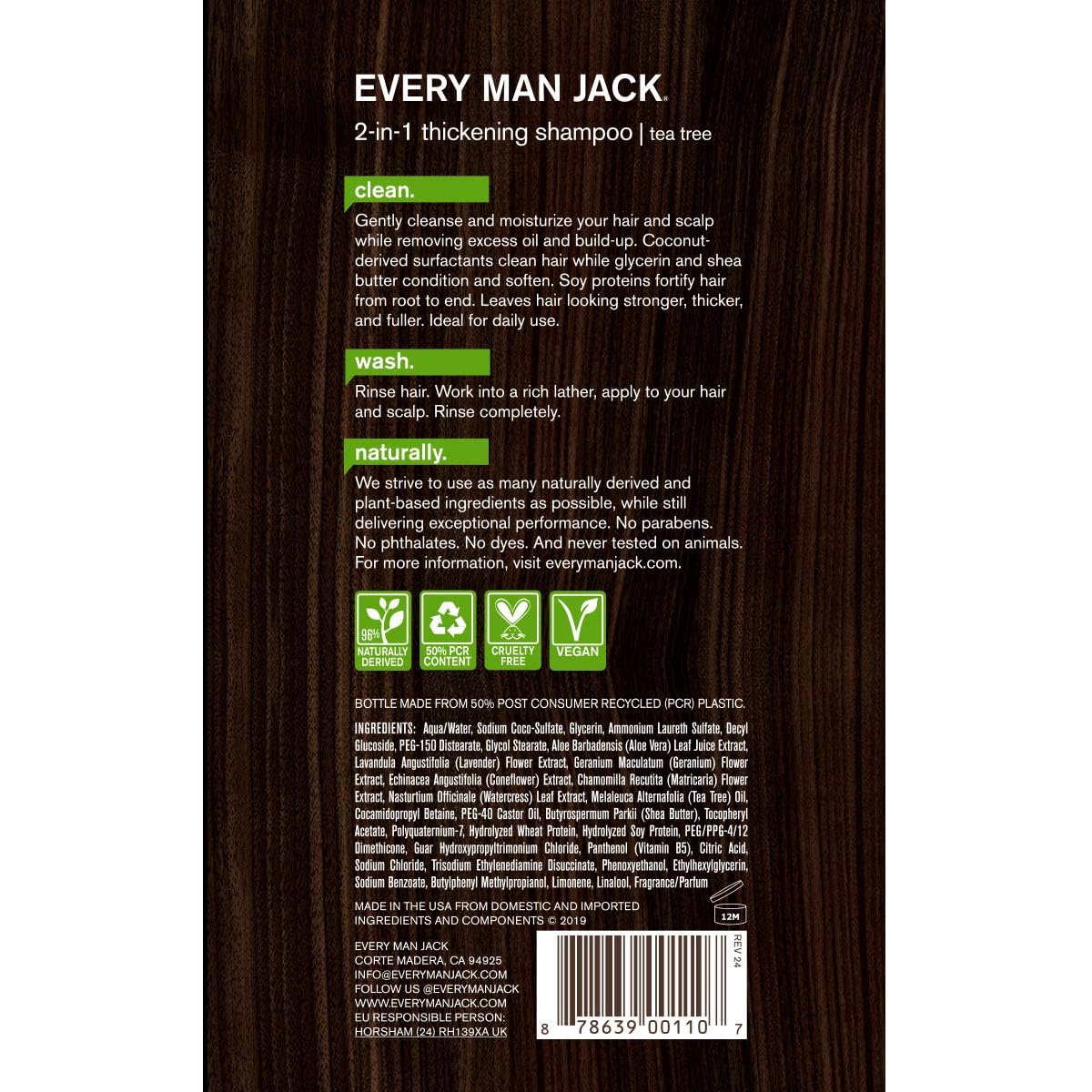 Every Man Jack bottle in shower scene conveying daily-use freshness