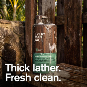 Every Man Jack pump action dispensing body wash for convenient one-handed use