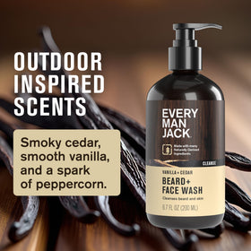 Every Man Jack rich lather close-up demonstrating foamy cleansing action for beard