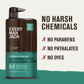 Every Man Jack in-shower use demonstrating one-pump all-over convenience