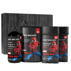 Every Man Jack front packaging showing Marvel Spider-Man design and gift-ready appeal