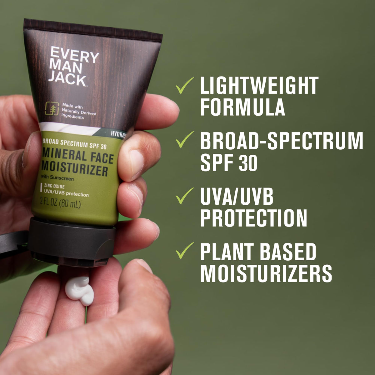 Every Man Jack lotion texture close-up demonstrating light absorption