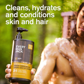 Every Man Jack foam texture close-up showing gentle lather and hydration benefit