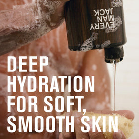 Every Man Jack bottle pouring body wash texture for gentle hydration