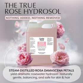 Everyday Beauty bottle staged with fresh roses to evoke natural botanical sourcing