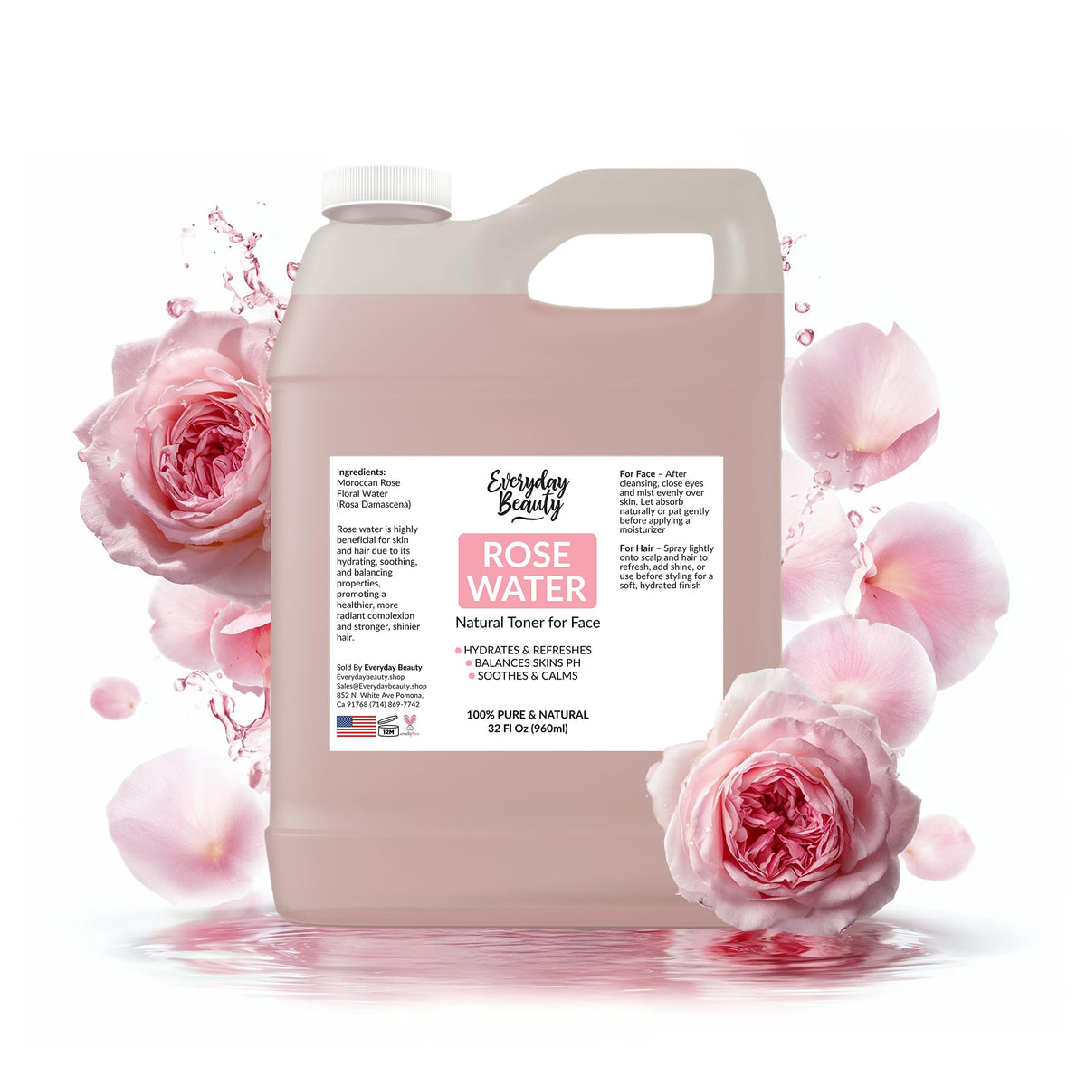 Everyday Beauty front label showing product name and size, clear and informative