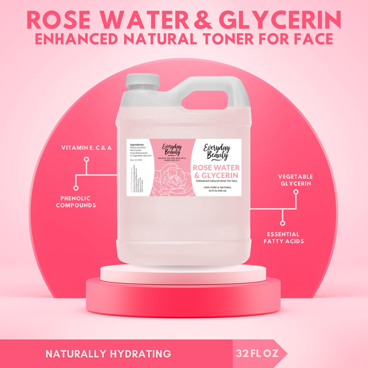 Everyday Beauty mist on skin demonstrating soothing hydration and balance