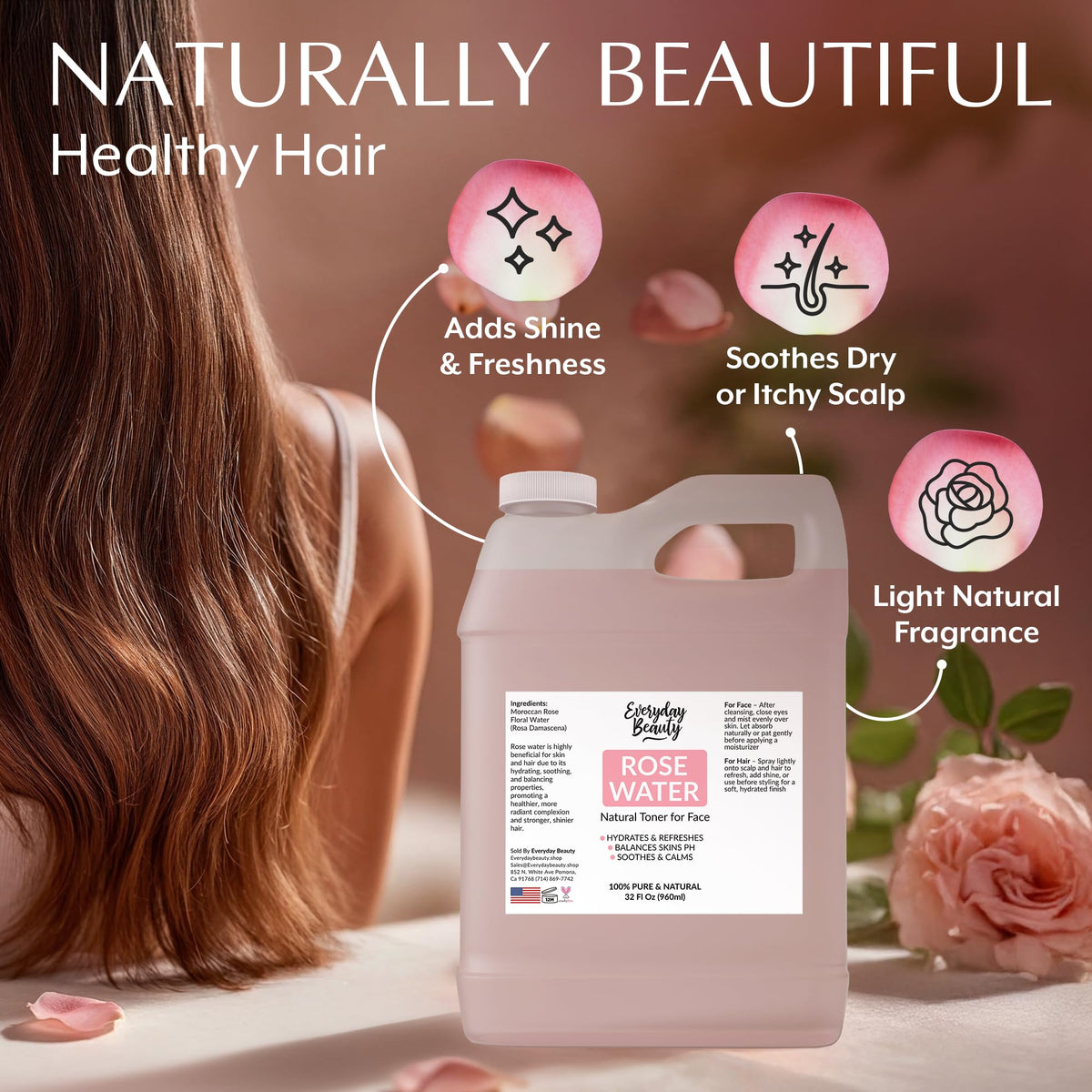 Everyday Beauty used as hair mist on strands to reduce frizz and add shine