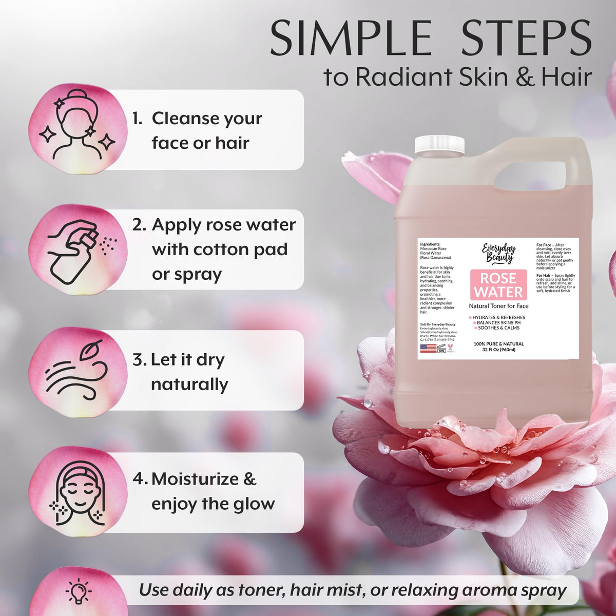 Everyday Beauty in a spa setup to suggest calming, professional use