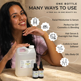 Everyday Beauty using oil on hair ends shows frizz control and shine benefit