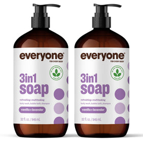 everyone front packaging showing two 32 oz bottles with calming scent benefits