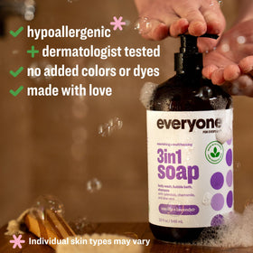 everyone pump and label detail highlighting ingredient transparency and ease
