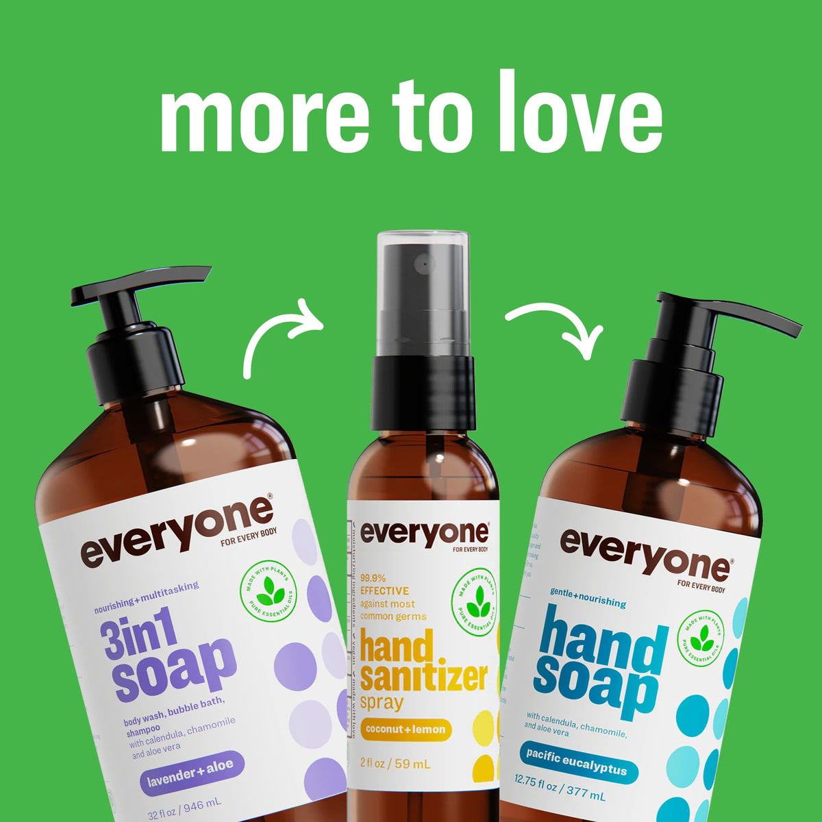 everyone bottle next to hand for size scale emphasizing large 32 ounce value