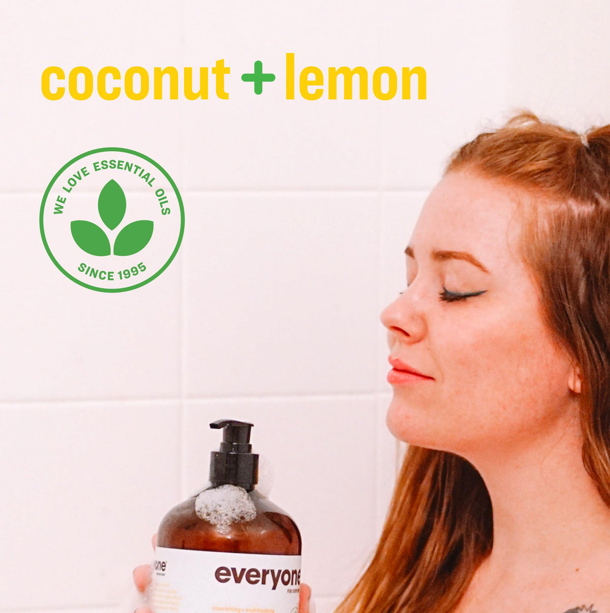 everyone for every body creamy lather texture on hand showing mild cleansing and gentle moisture benefits