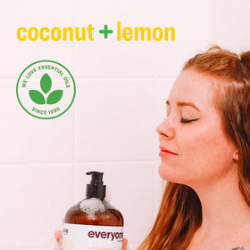 everyone for every body creamy lather texture on hand showing mild cleansing and gentle moisture benefits