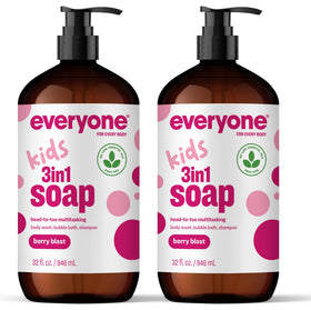 everyone for every body front packaging showing two 32 ounce bottles and berry label, clear product identity