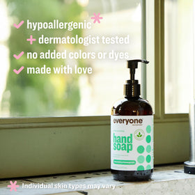 everyone close-up label detail highlighting botanical ingredients for gentle cleansing
