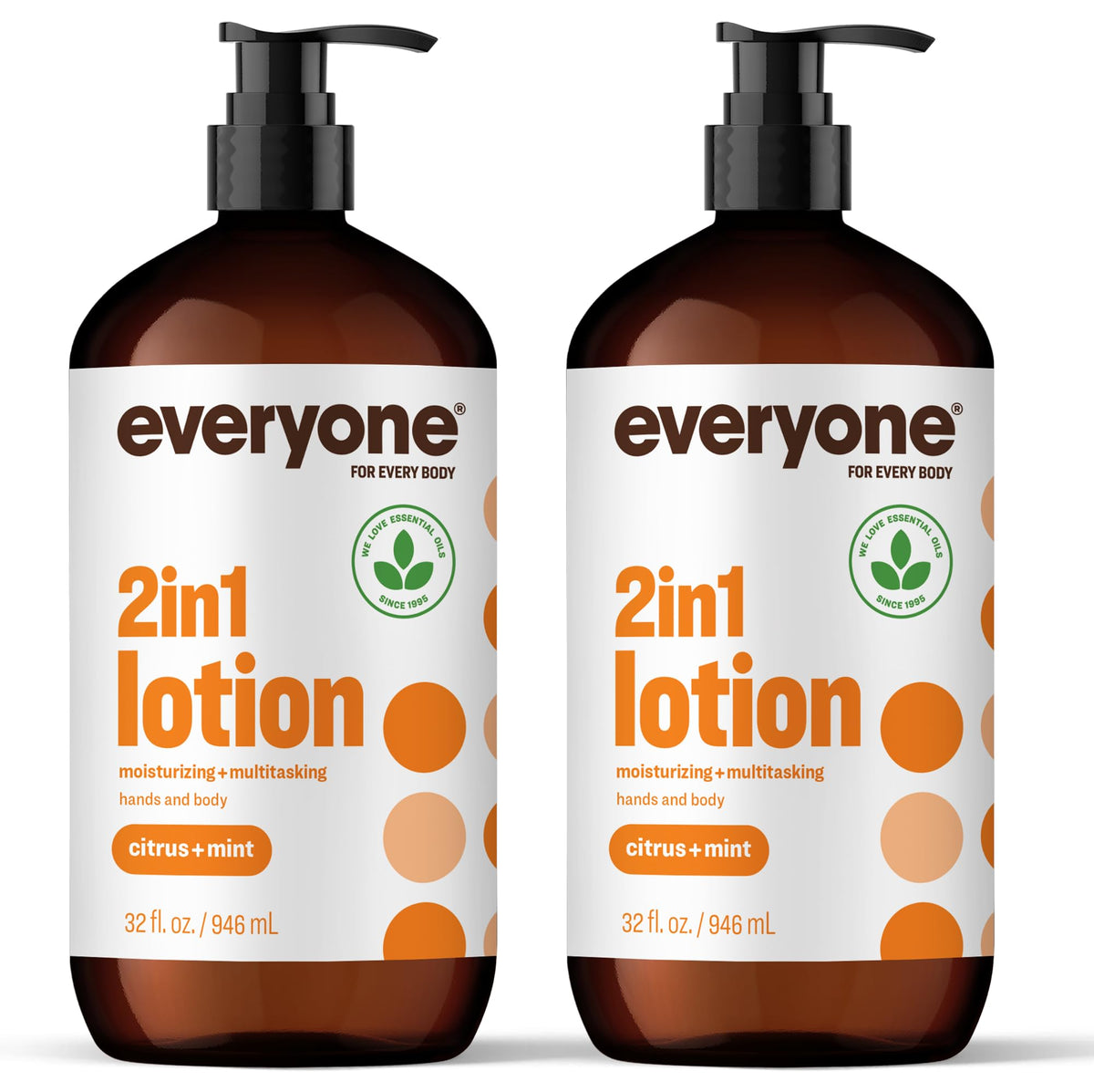 everyone front packaging showing citrus and mint scent and large 32 oz bottles for long‑lasting hydration
