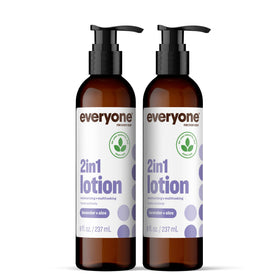 everyone for every body front packaging showing two 8 oz bottles and calming lavender scent benefit