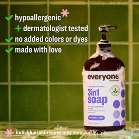 everyone for every body close-up foam texture demonstrating gentle lather and soft cleansing