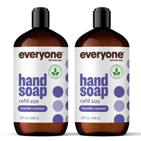 everyone front packaging showing two 32 oz refill bottles and calming scent