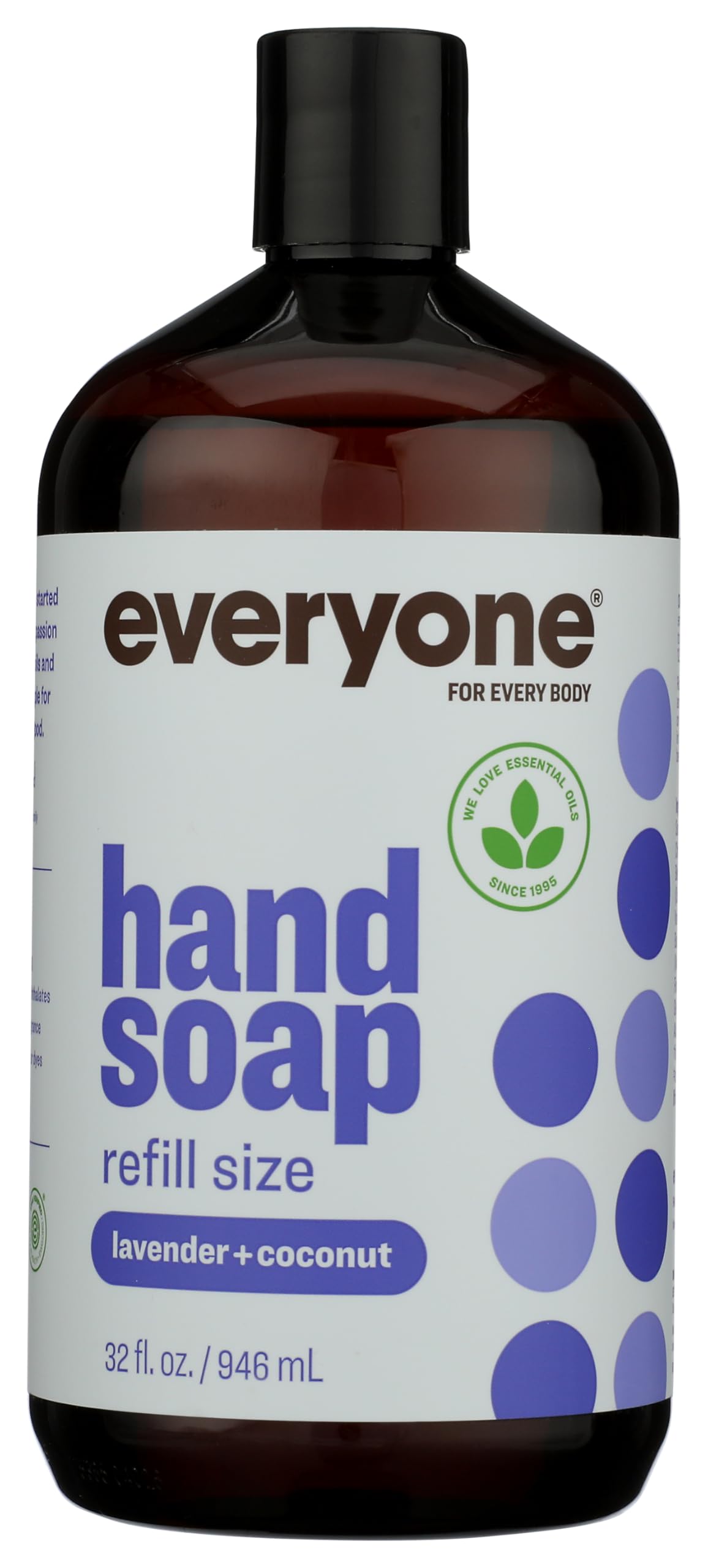 Everyone refill front pouch showing label and scent, highlights eco-friendly refill benefit