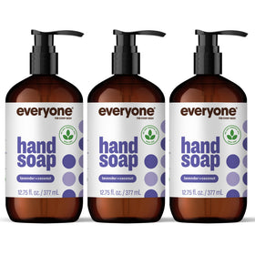 everyone brand front packaging shows three bottles and clear benefits