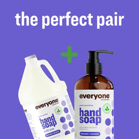 everyone soap bottle held in hand demonstrating bottle size and convenience