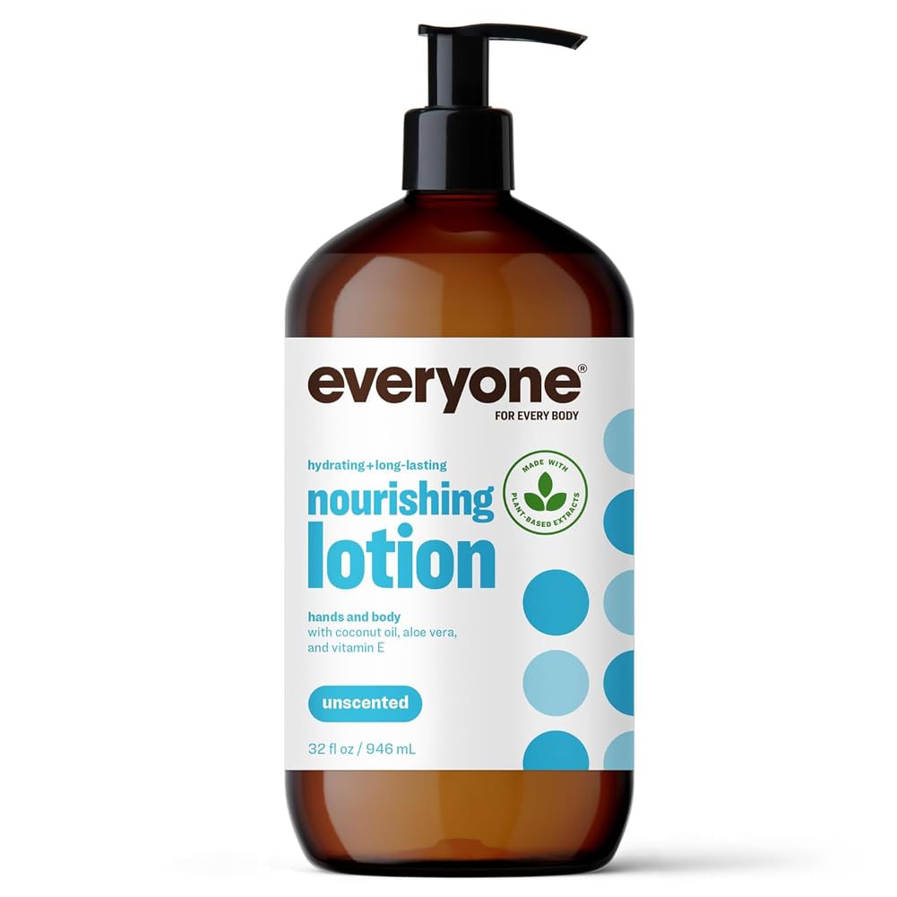 everyone front view of 32-ounce bottle showing label and pump for easy dispensing