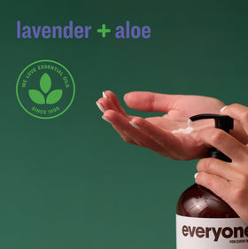 everyone ingredients label displaying lavender and aloe transparency