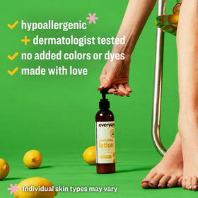 everyone lotion pump and label detail showing ingredient clarity