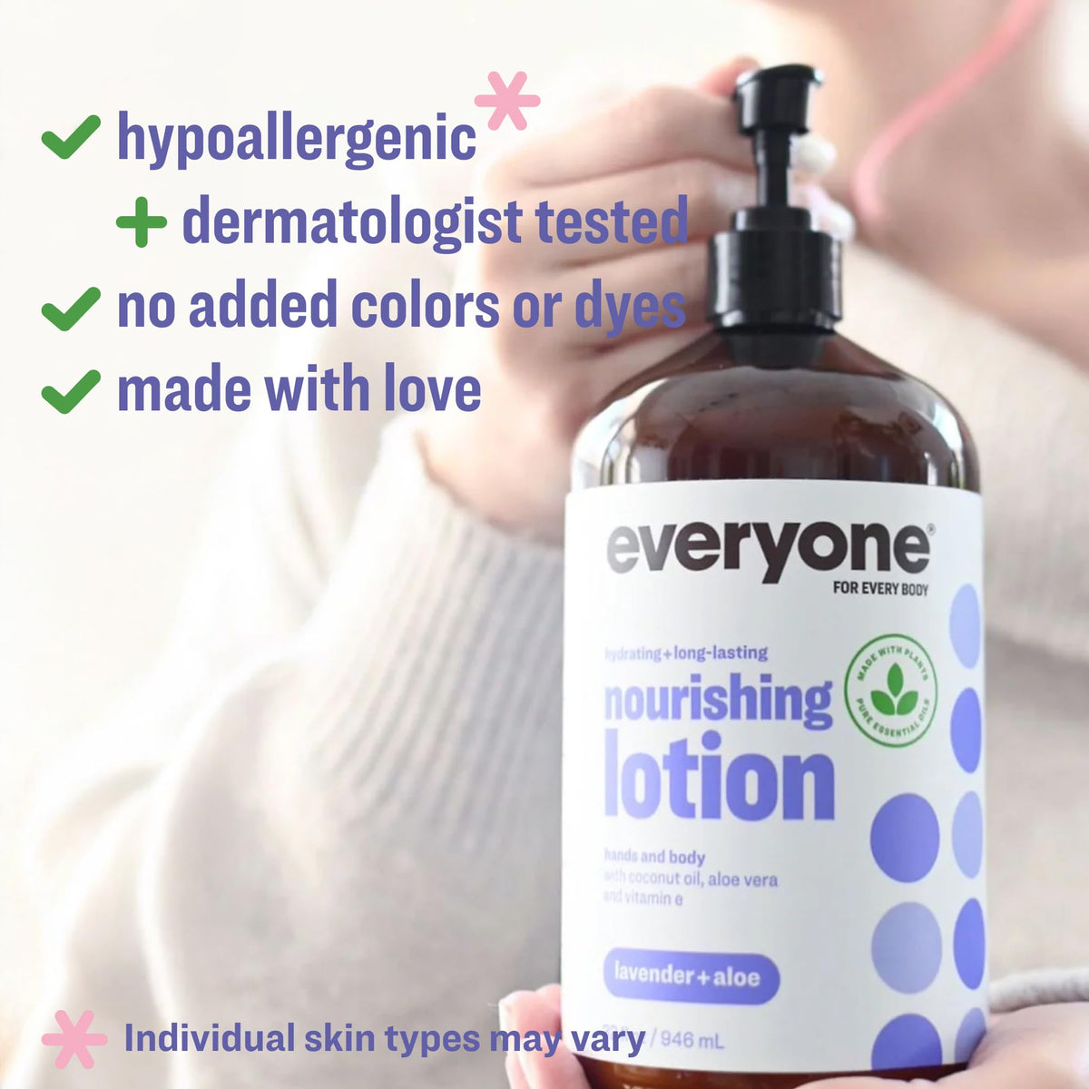 everyone lotion texture pour showing lightweight absorption benefit