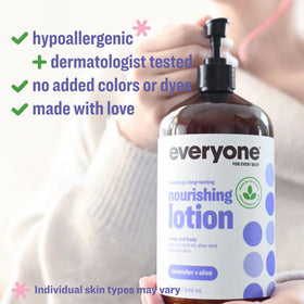 everyone lotion texture pour showing lightweight absorption benefit